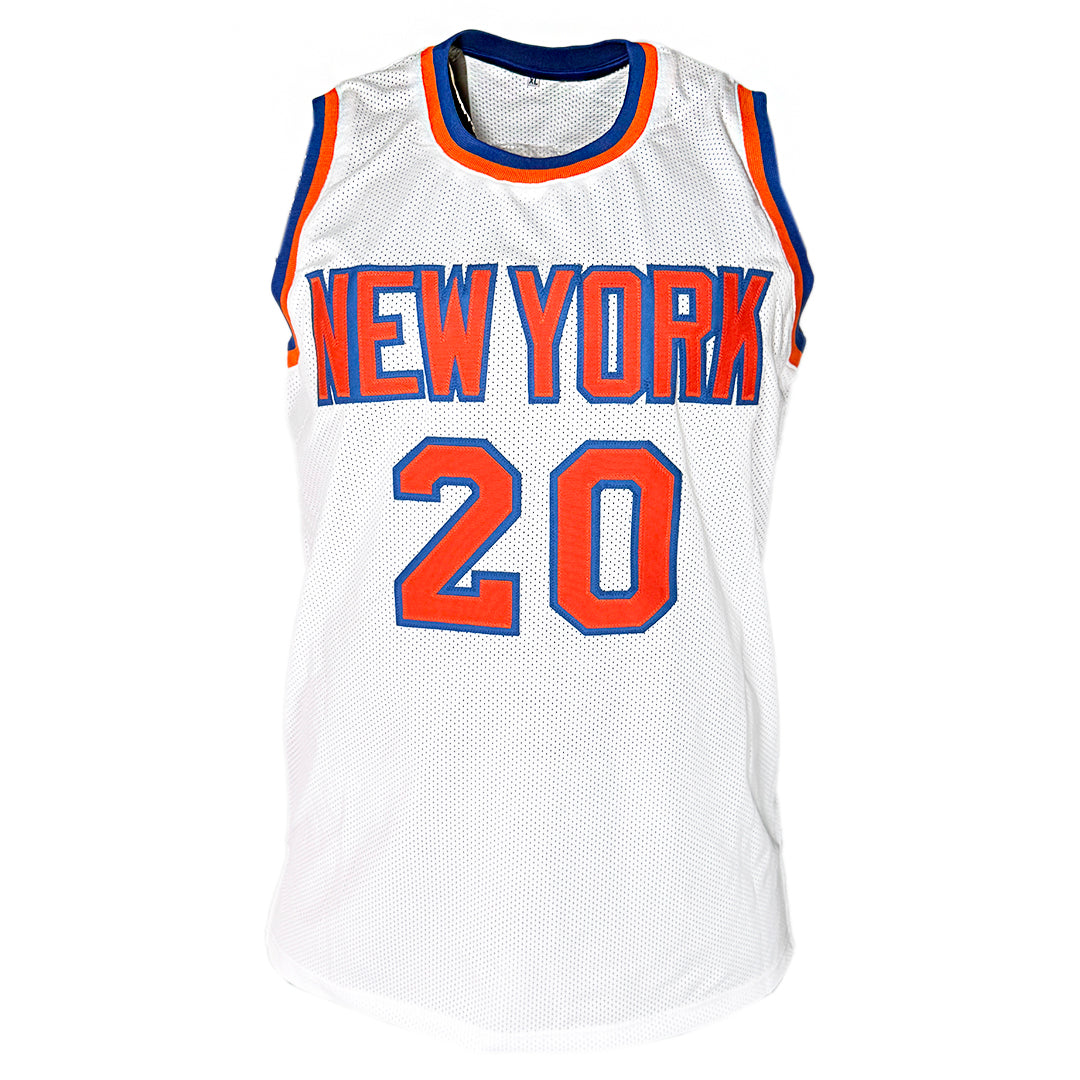 Alan Houston Signed New York White Basketball Jersey (Beckett)
