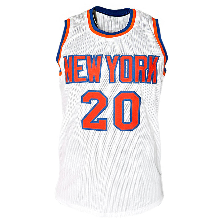 Alan Houston Signed New York White Basketball Jersey (Beckett)