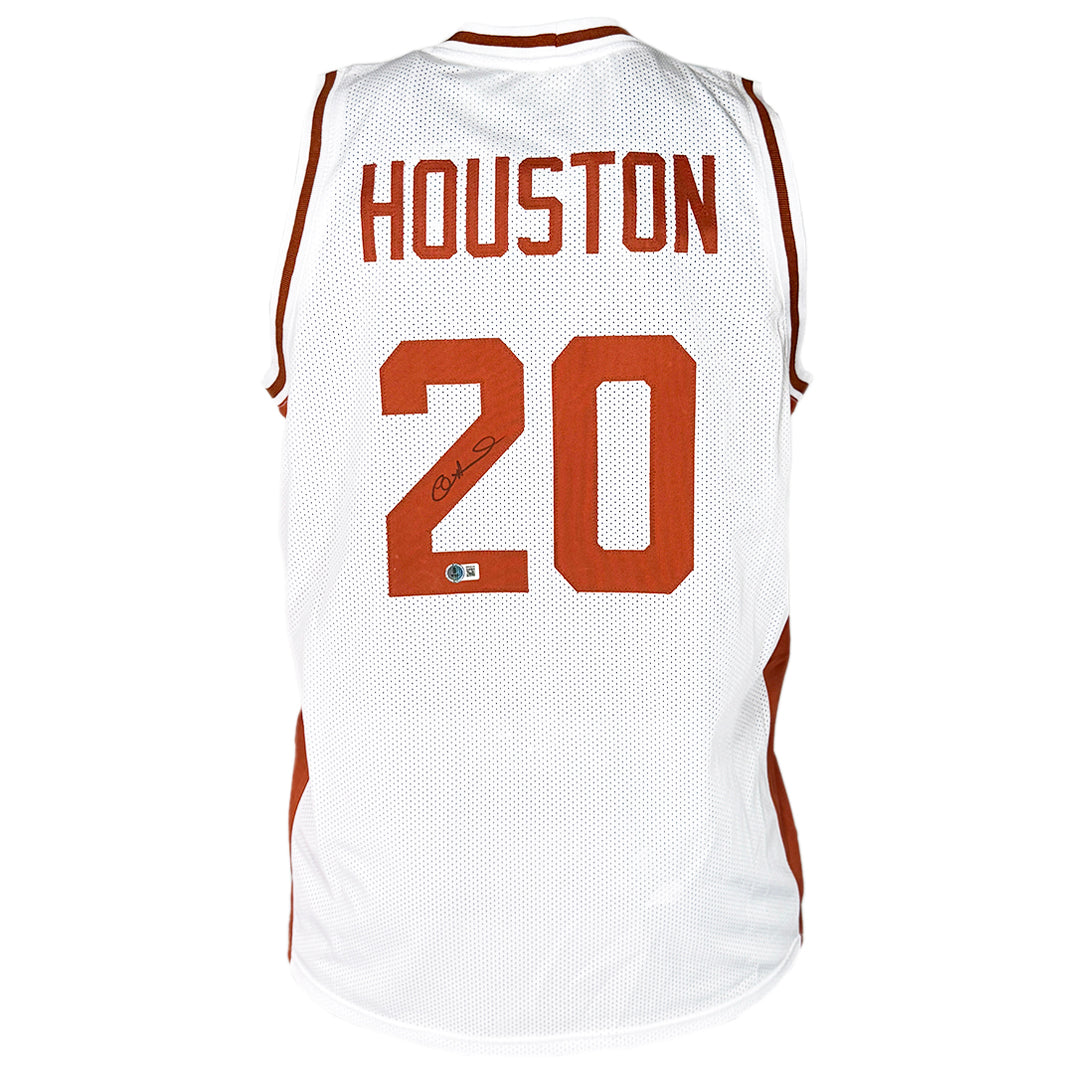 Alan Houston Signed Tennessee College White Basketball Jersey (Beckett)