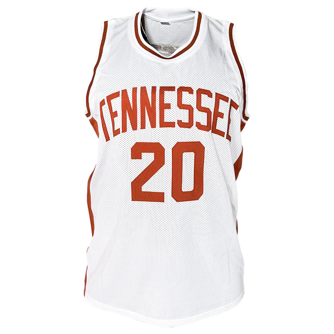 Alan Houston Signed Tennessee College White Basketball Jersey (Beckett)