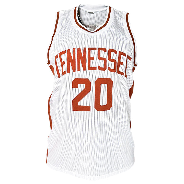 Alan Houston Signed Tennessee College White Basketball Jersey (Beckett)