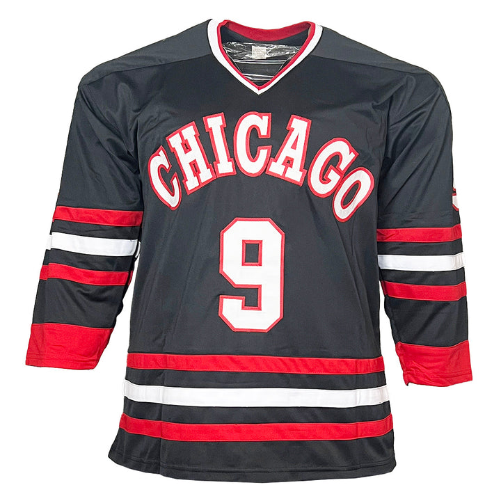 Bobby Hull Signed The Golden Jet, HOF 1983 Inscription Chicago Black Hockey Jersey (JSA)