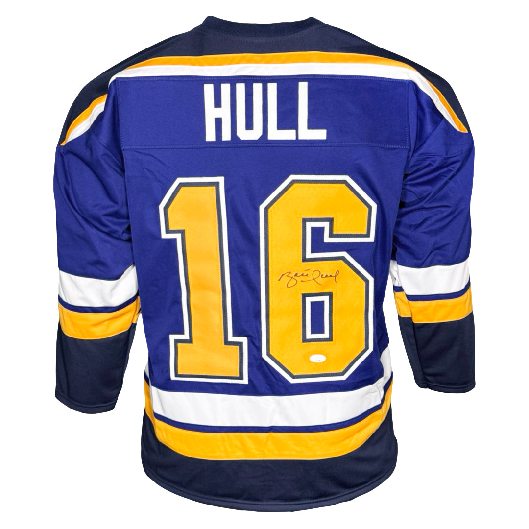 Brett Hull Signed St. Louis Alternate Blue Hockey Jersey (JSA)