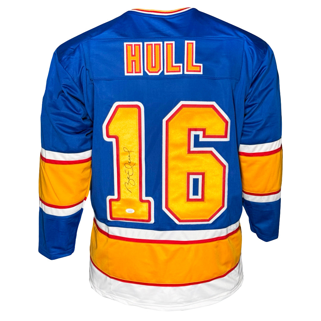 Brett Hull Signed St. Louis Blue Hockey Jersey (JSA)