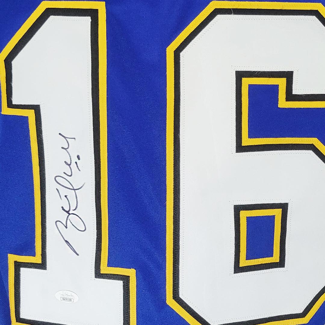 Brett Hull Signed St. Louis Modern Blue Hockey Jersey (JSA)