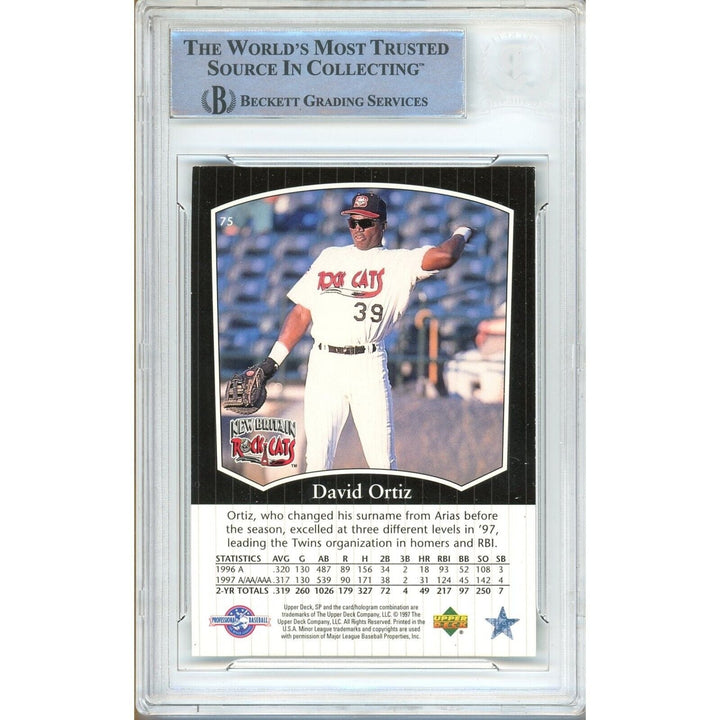 David Ortiz Minnesota Twins Signed 1998 SP Top Prospects Baseball Card Beckett Auth Auto