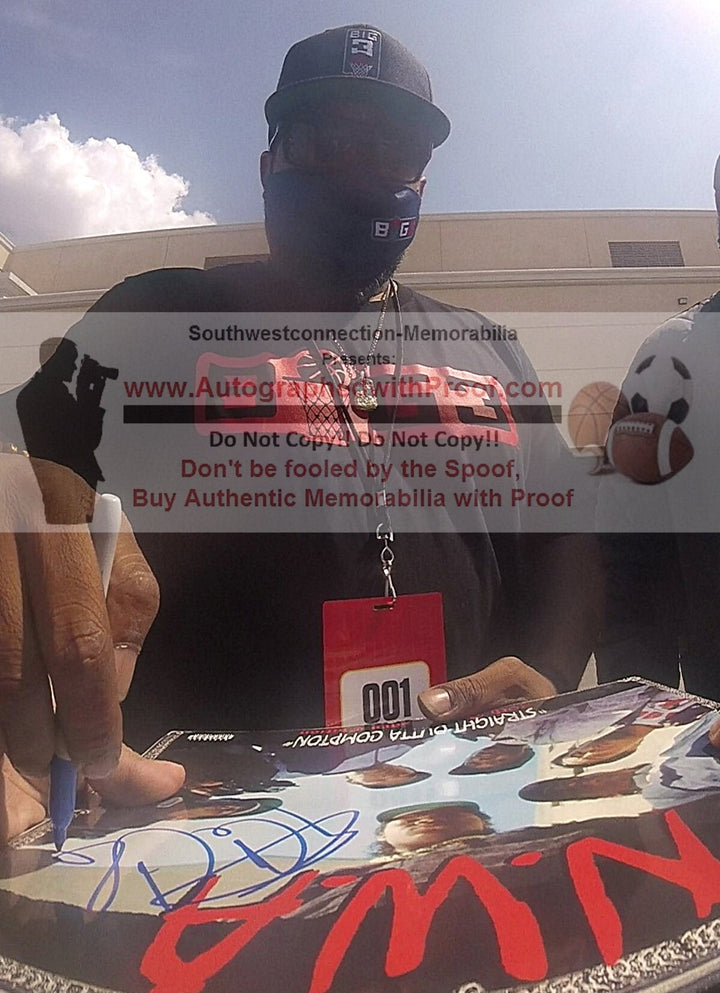 Ice Cube and DJ Yella Signed N.W.A. Straight Outta Compton 20th Anniv Record Album, Beckett