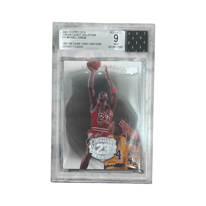 Michael Jordan Chicago Bulls 2009-10 Upper Deck Jordan Legacy Collection 1997-98 Game Used Uniform Jersey Fusion BGS 9