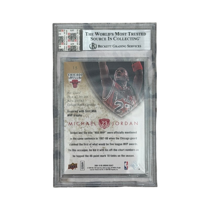 Michael Jordan Chicago Bulls 2009-10 Upper Deck Jordan Legacy Collection 1997-98 Game Used Uniform Jersey Fusion BGS 9