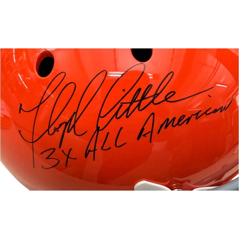 Floyd Little Syracuse University Autographed Inscribed 3x All American Replica Schutt Helmet (JSA COA)