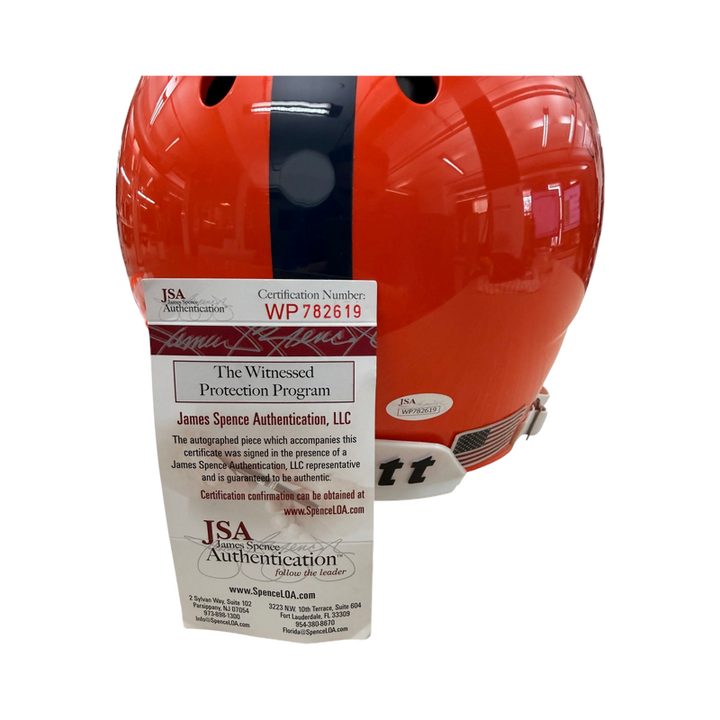 Floyd Little Syracuse University Autographed Inscribed 3x All American Replica Schutt Helmet (JSA COA)