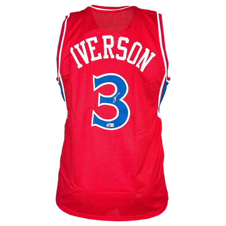 Allen Iverson Signed Philadelphia Red The Answer Basketball Jersey (Beckett)