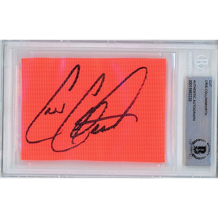 Cris Collinsworth Cincinnati Bengals Signed Football Pylon Cut Beckett Authentic Auto Slab