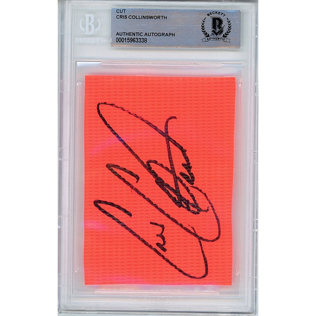 Cris Collinsworth Cincinnati Bengals Signed Football Pylon Cut Beckett Authentic Auto Slab
