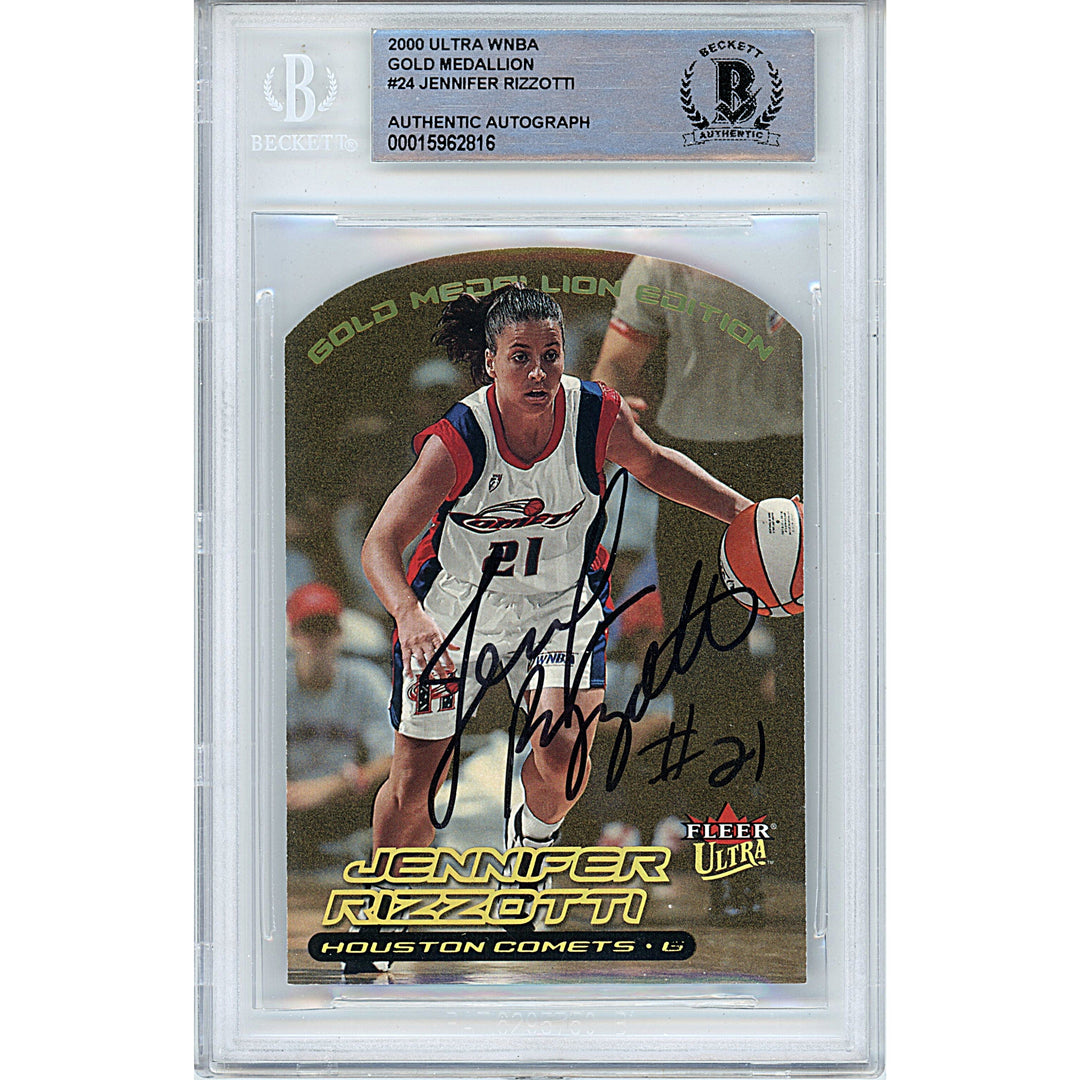 Jennifer Rizzotti Signed Houston Comets 2000 Ultra WNBA Basketball Card Beckett Authentic
