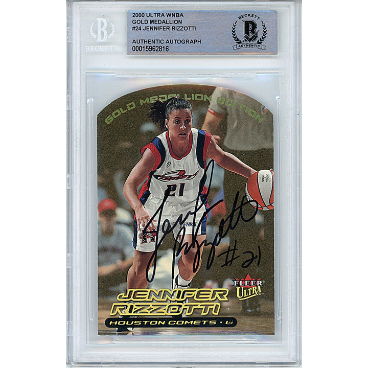 Jennifer Rizzotti Signed Houston Comets 2000 Ultra WNBA Basketball Card Beckett Authentic