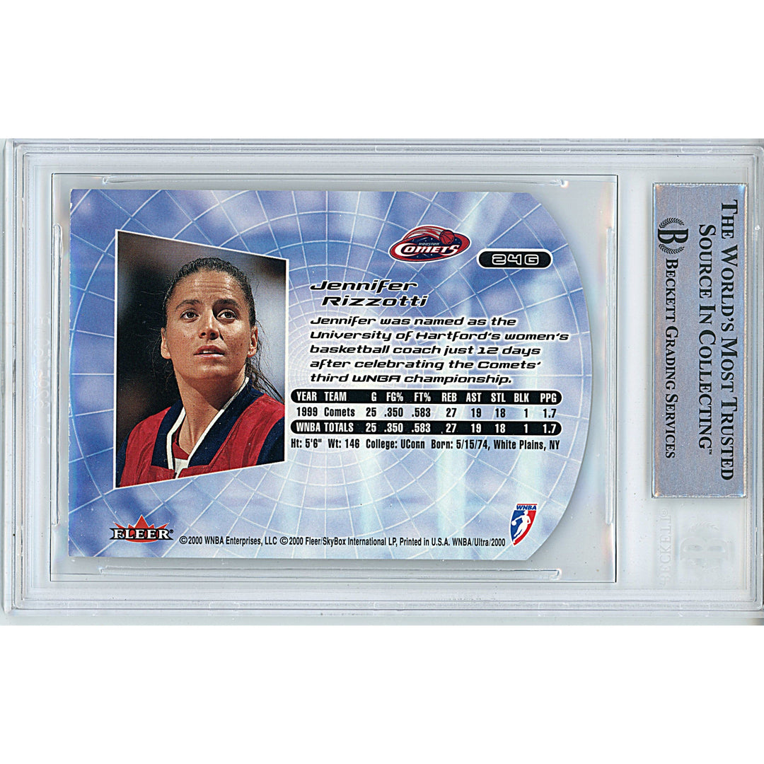 Jennifer Rizzotti Signed Houston Comets 2000 Ultra WNBA Basketball Card Beckett Authentic