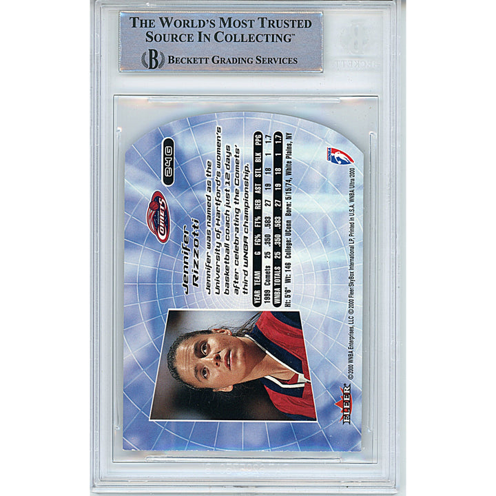 Jennifer Rizzotti Signed Houston Comets 2000 Ultra WNBA Basketball Card Beckett Authentic
