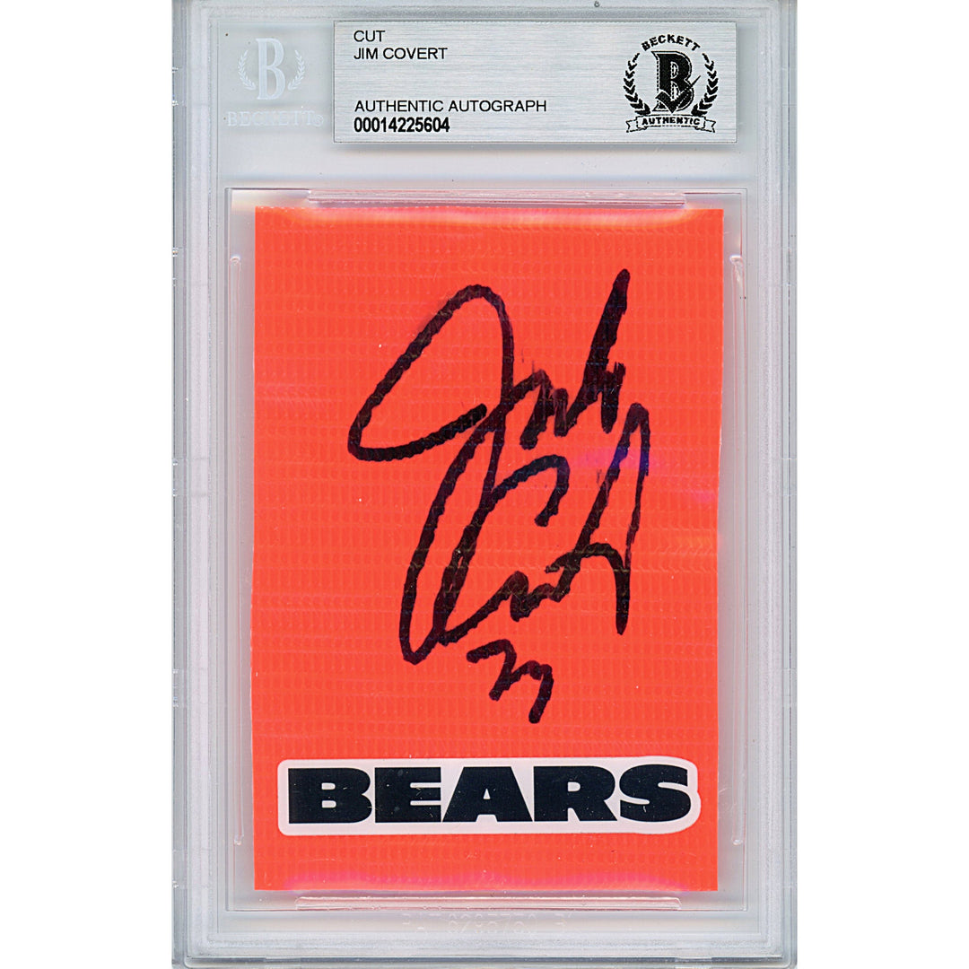 Jimbo Covert Signed Chicago Bears Football TD Pylon Piece Sig Cut Beckett Auth Auto Slab