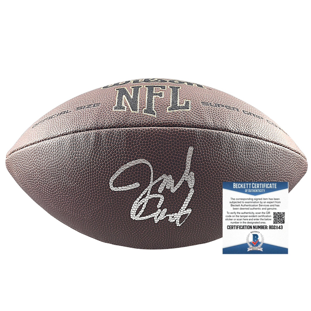 Jim Covert Signed NFL Wilson Football, Chicago Bears, Beckett Authentic COA, Proof Photo