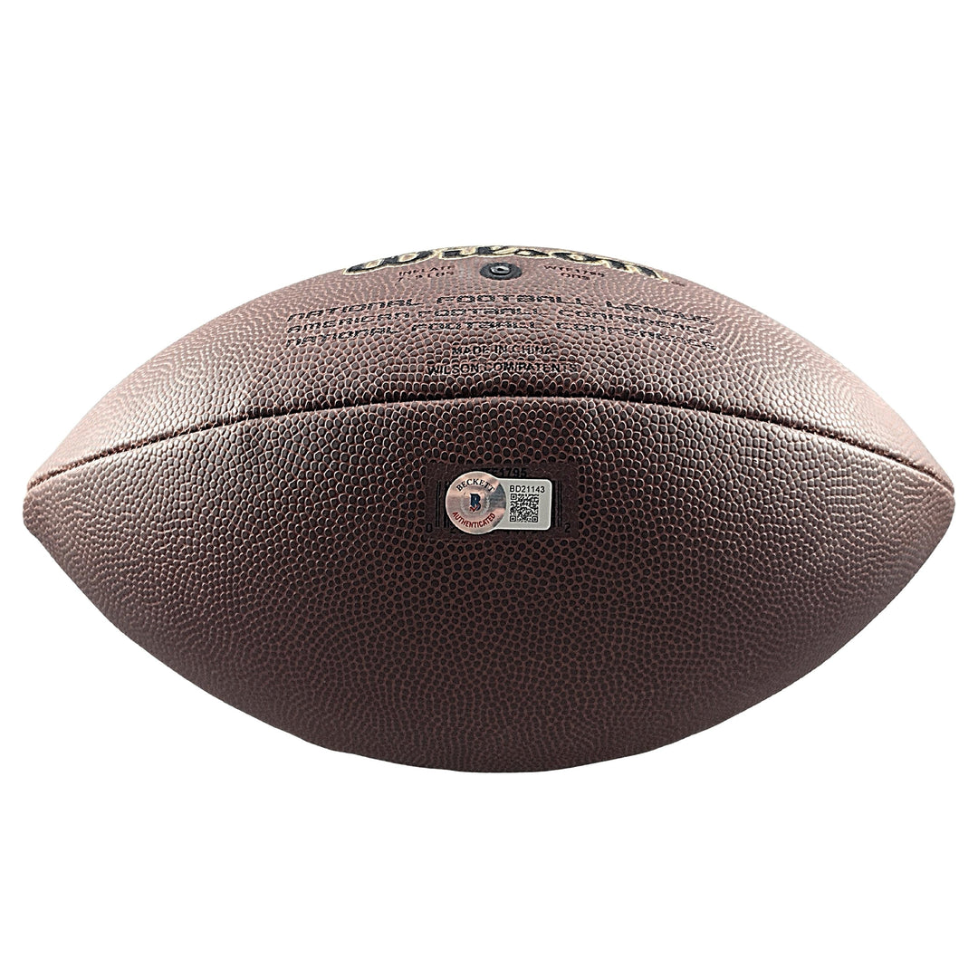 Jim Covert Signed NFL Wilson Football, Chicago Bears, Beckett Authentic COA, Proof Photo
