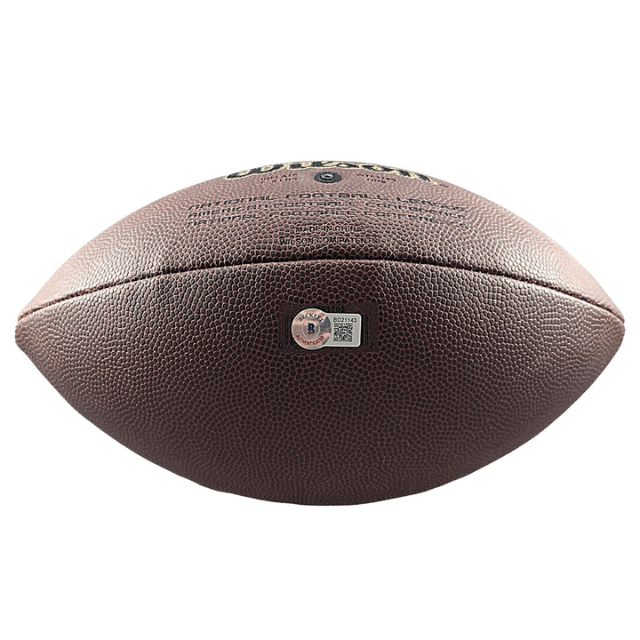 Jim Covert Signed NFL Wilson Football, Chicago Bears, Beckett Authentic COA, Proof Photo