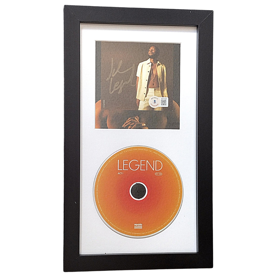 John Legend Autographed Legend CD Cover Insert Framed Matted Wall Display Beckett
