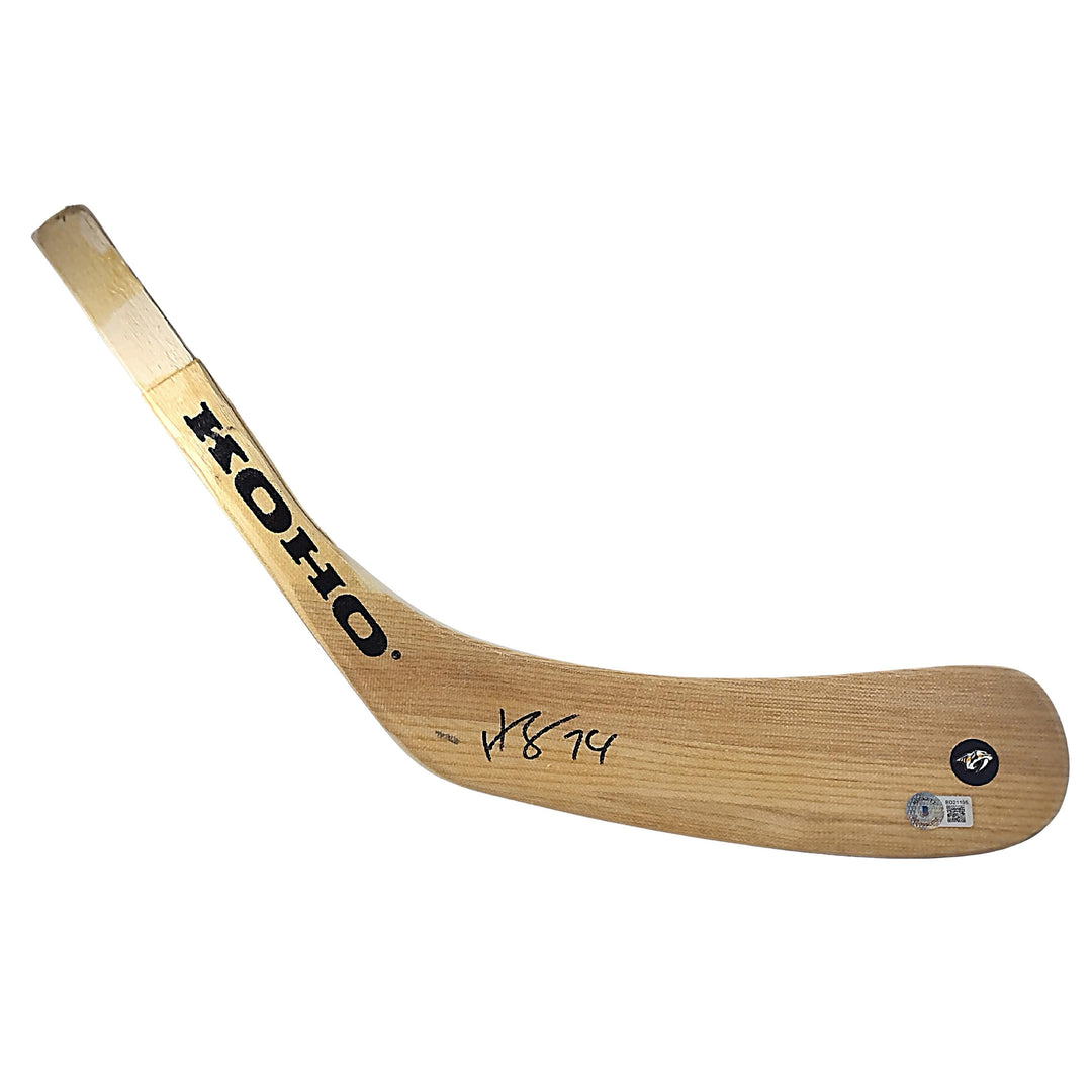 Juuse Saros Signed Nashville Predators Hockey Stick Blade, Proof Photo, Beckett COA
