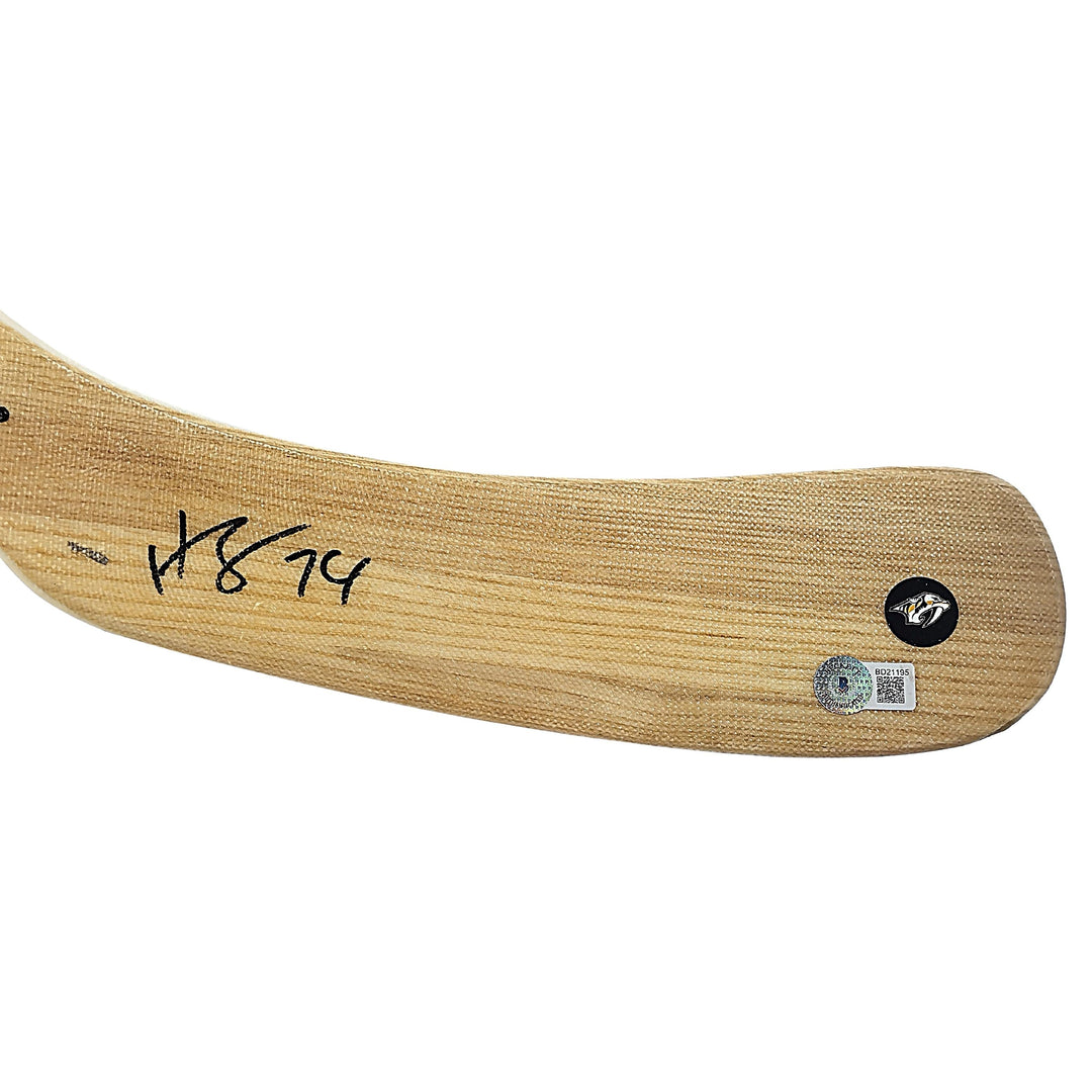 Juuse Saros Signed Nashville Predators Hockey Stick Blade, Proof Photo, Beckett COA