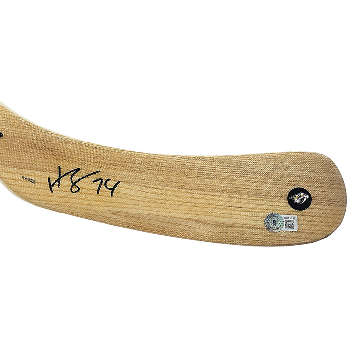 Juuse Saros Signed Nashville Predators Hockey Stick Blade, Proof Photo, Beckett COA