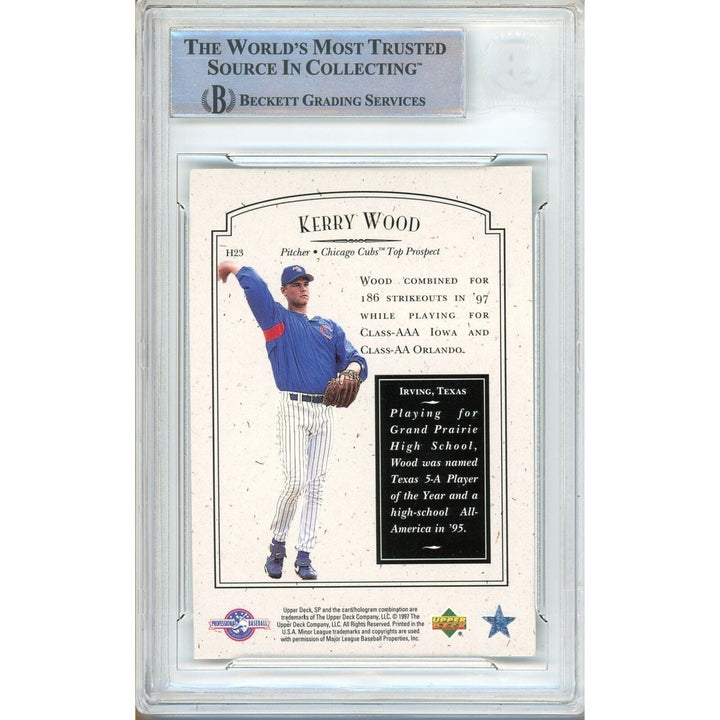 Kerry Wood Chicago Cubs Signed 1998 SP Top Prospects Small Town Heroes BAS Auth Auto