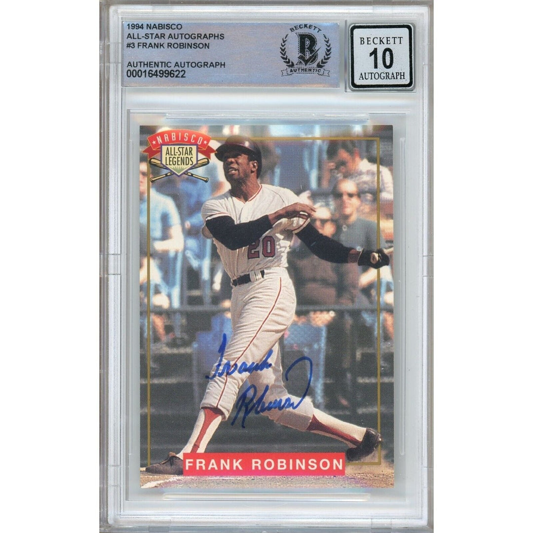 Frank Robinson Orioles Signed 1994 Nabisco All Star Autographs BGS Auto 10 Graded Slab