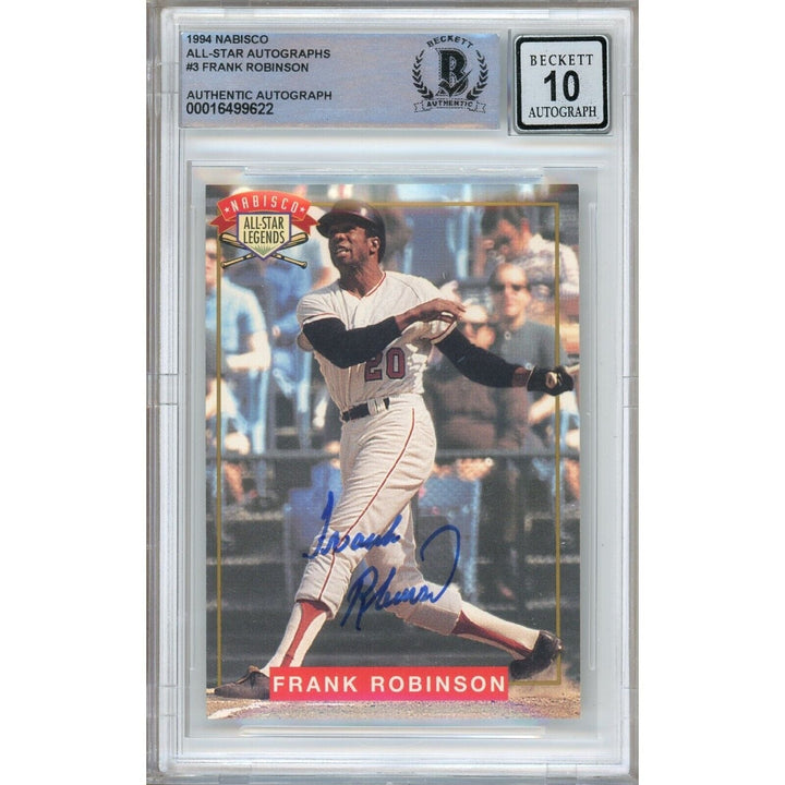 Frank Robinson Orioles Signed 1994 Nabisco All Star Autographs BGS Auto 10 Graded Slab