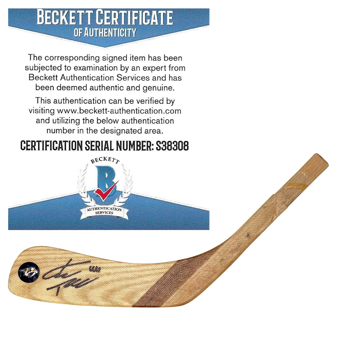 Kimmo Timonen Signed Nashville Predators Logo Hockey Stick Blade, Proof Photo, Beckett