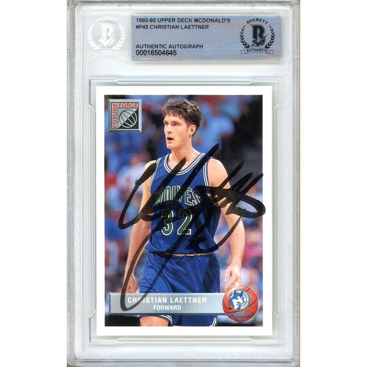 Christian Laettner Timberwolves Signed 1992 Upper Deck McDonalds Card BAS Auth Auto