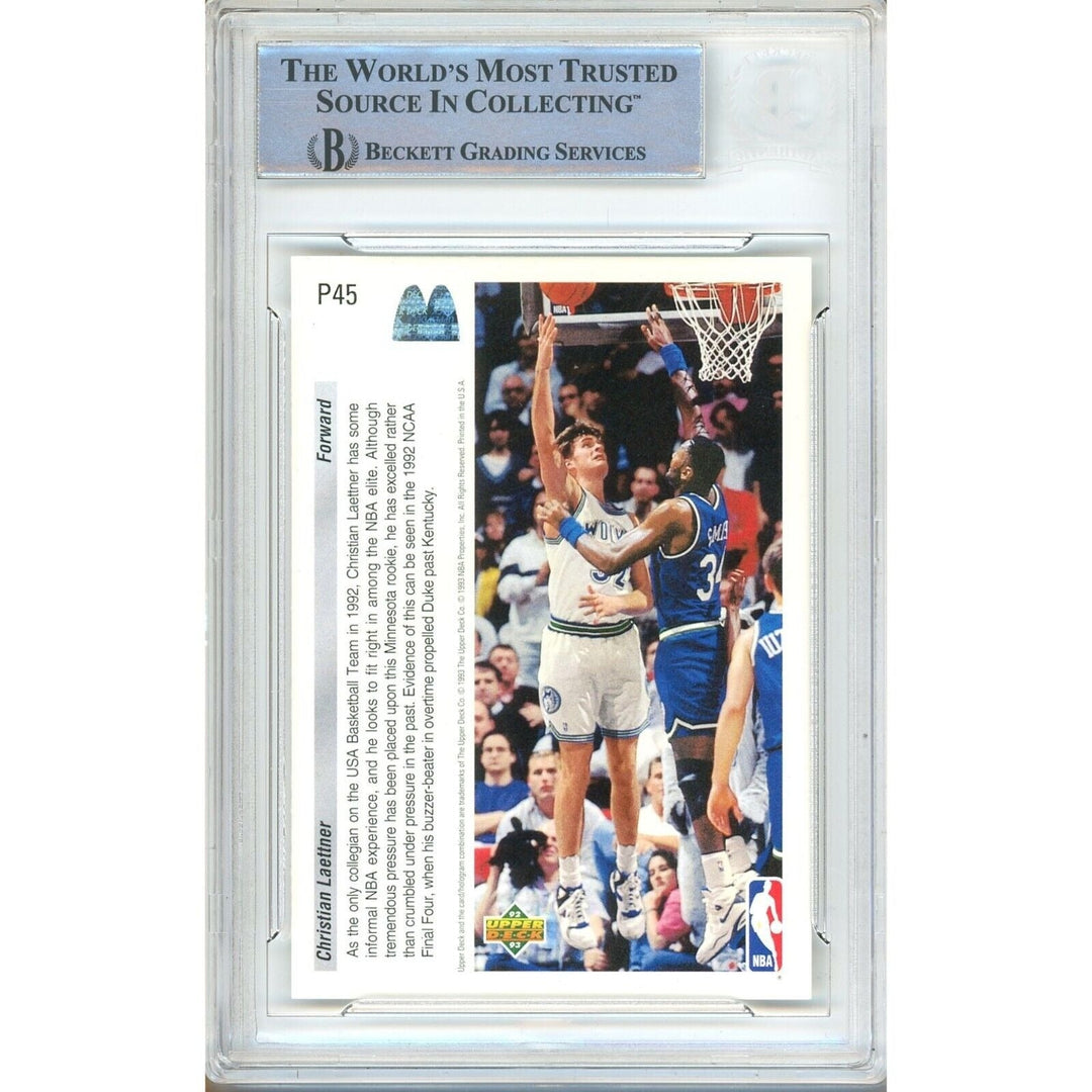 Christian Laettner Timberwolves Signed 1992 Upper Deck McDonalds Card BAS Auth Auto