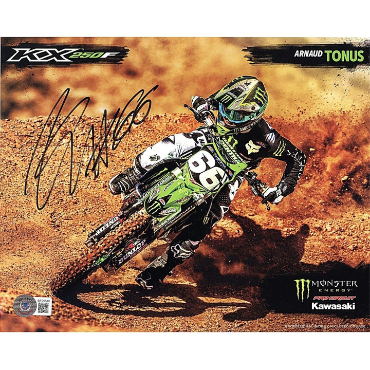 Arnaud Tonus Supercross Signed Motocross 8x10 Photo Beckett Authentic Auto COA