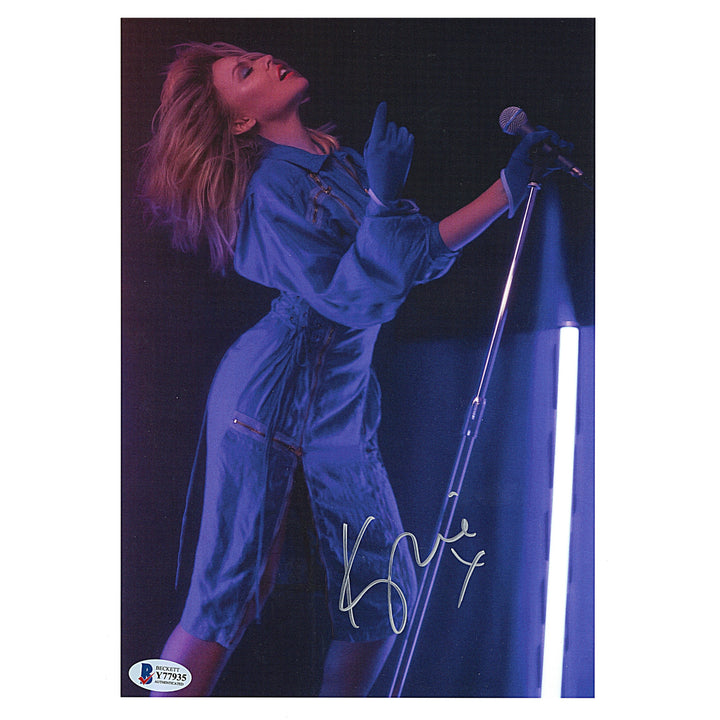 Kylie Minogue Signed 8.25 x 11.75 Inch Photo Beckett Authentic Autograph COA