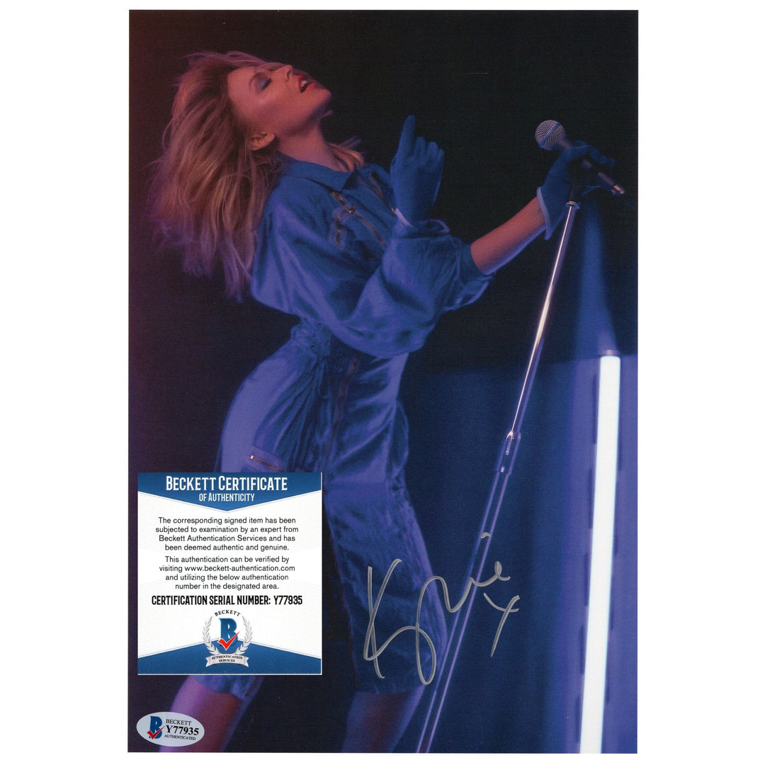 Kylie Minogue Signed 8.25 x 11.75 Inch Photo Beckett Authentic Autograph COA