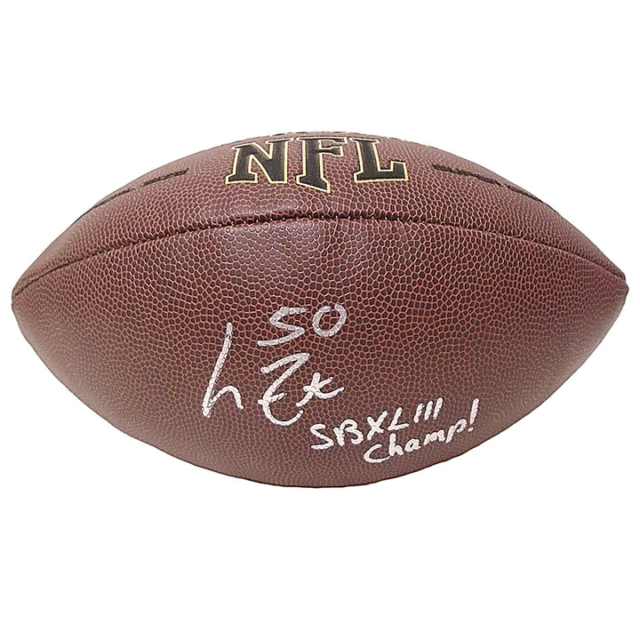 Larry Foote Signed NFL Football with "SB XLIII Champ" Inscription Pittsburgh Steelers Beckett