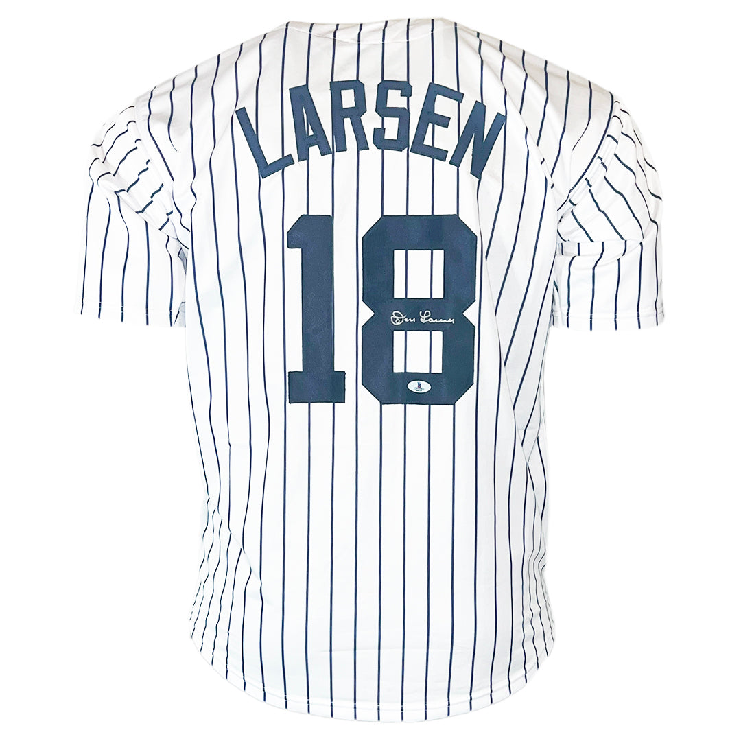Don Larsen Signed New York Pinstripe Baseball Jersey (Beckett)