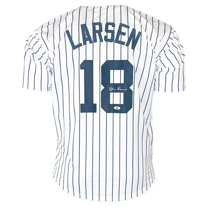 Don Larsen Signed New York Pinstripe Baseball Jersey (Beckett)