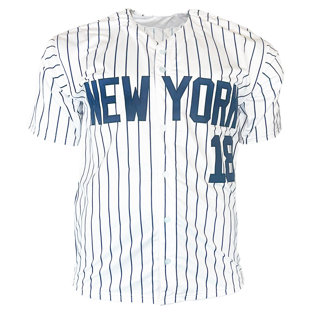 Don Larsen Signed New York Pinstripe Baseball Jersey (Beckett)