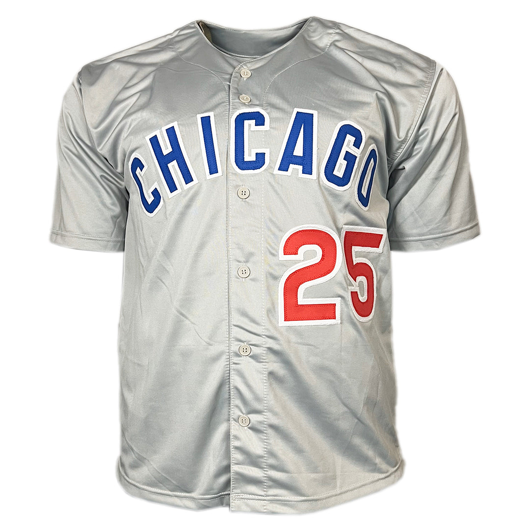 Derrek Lee Signed Chicago Grey Baseball Jersey (Beckett)