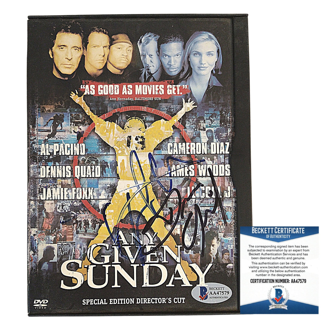 LL Cool J and Dennis Quaid Signed 'Any Given Sunday' DVD Movie Cover Beckett Cert