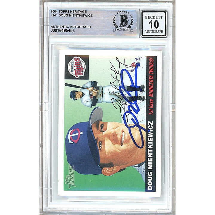 Doug Mientkiewicz Minnesota Twins Signed 2004 Topps Heritage Card BGS Auto 10 Graded
