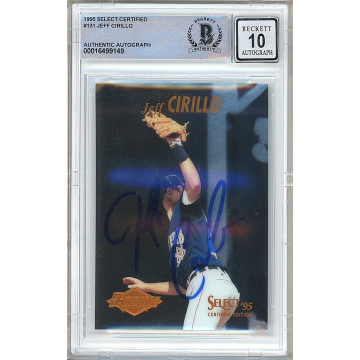 Jeff Cirillo Milwaukee Brewers Signed 1995 Select Certified Card BGS Auto 10 Graded Slab