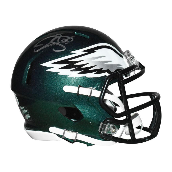 Donovan McNabb Signed Philadelphia Eagles Speed Mini Replica Green Football Helmet (JSA)