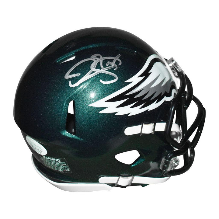 Donovan McNabb Signed Philadelphia Eagles Speed Mini Replica Green Football Helmet (JSA)