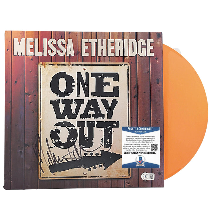 Melissa Etheridge Signed One Way Out Vinyl Record Album Cover Beckett Authentic Auto COA